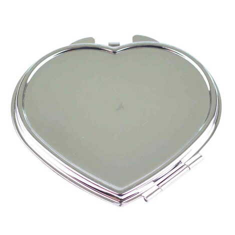 Blank Metal Heart Pocket Mirror 70x65x8 mm - 1