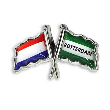 Blank Metal Souvenir Double Flag Pin 35x20 mm - 3