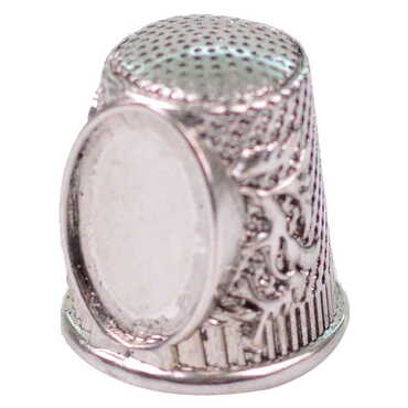 Myros - Blank Metal Souvenir Oval Shape Thimble With Gift Box 20x25 mm