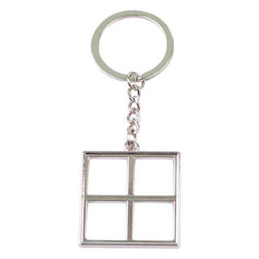 Blank Metal Square Double Face Keychain 36x95 mm - Thumbnail