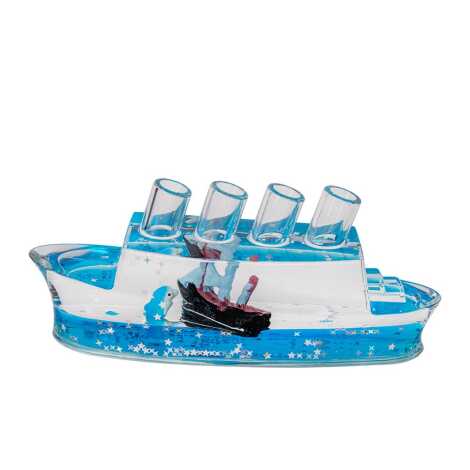 Blue Acrylic Ship with Water - 1