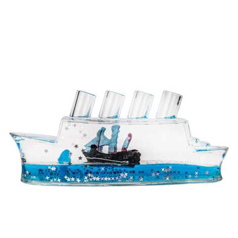 Blue Acrylic Ship with Water - 2