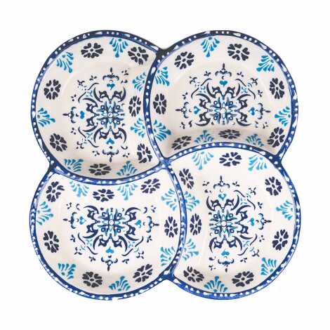 Blue and White Four-Piece Snack Bowl Set - 1