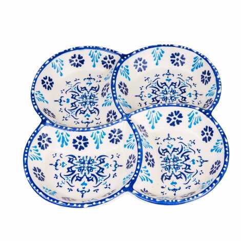 Blue and White Four-Piece Snack Bowl Set - 2