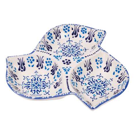 Blue and White Triple Leaf Snack Bowl 225 cm - 2