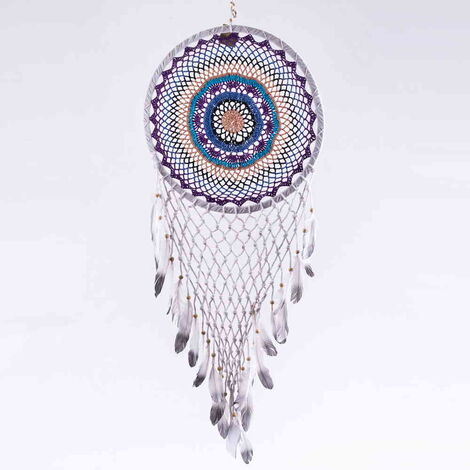 Blue - Purple Lace Macrame Dreamcatcher