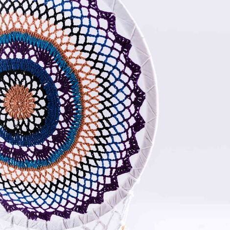 Blue - Purple Lace Macrame Dreamcatcher