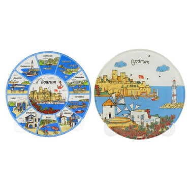 Bodrum Region Themed Bespoke Printed Glass Plate 21 Cm - 2