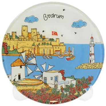 Bodrum Region Themed Bespoke Printed Glass Plate 21 Cm - 4