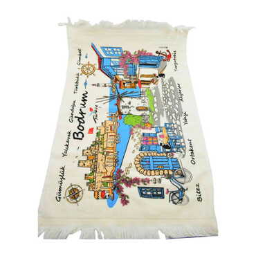 Bodrum Region Themed Customised Serigraphy Printed Hand Towel 600x400 mm - Thumbnail