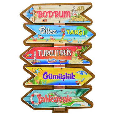 Myros - Bodrum Region Themed Wooden Customised 2D Souvenir Fridge Magnet