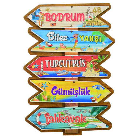 Bodrum Region Themed Wooden Customised 2D Souvenir Fridge Magnet