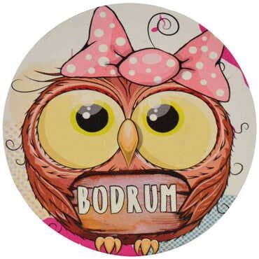 Bodrum Themed Wooden Custom Printed Souvenir Coaster 100 mm - 13