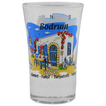 Toptan Bodrum Temalı Baskılı Shot Bardak 45x70 mm - Thumbnail