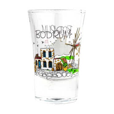 Toptan Bodrum Temalı Baskılı Shot Bardak 45x70 mm