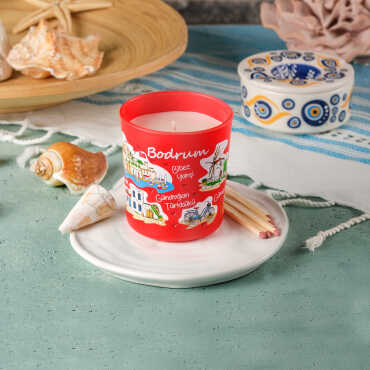 Bodrum Themed Glass Candle - 2