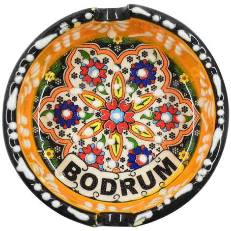 Toptan Bodrum Temalı Çini Büyük Klasik Özel Kabartma Küllük - 1