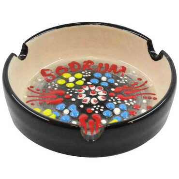 Bodrum Themed Turkish Ceramic Relief Ashtray Small Size - 2