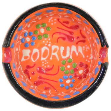 Bodrum Themed Turkish Ceramic B Serie Ashtray Small Size - 4
