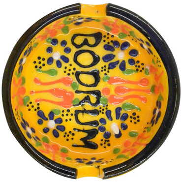 Bodrum Themed Turkish Ceramic B Serie Ashtray Small Size - 6