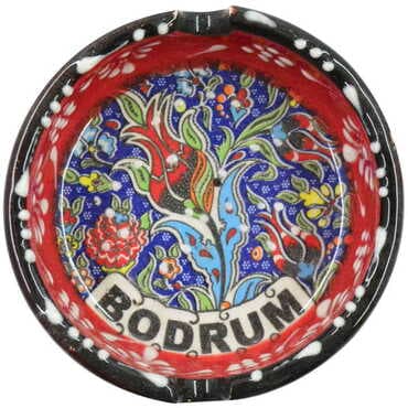 Bodrum Themed Turkish Ceramic Special Relief Ashtray Small Size - 4