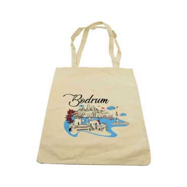Bodrum Themed Customised Colorful Shopping Tote Bag 450x350 mm