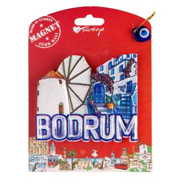 Bodrum Temalı Kartonetli Uv Polyester Magnet - Myros