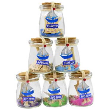 Bodrum Themed Mini Glass Bottle with Cork Cap - 2