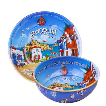 Bodrum Themed Metal Bowl 115 mm