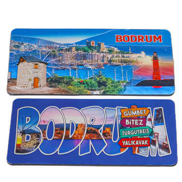 Bodrum Themed Metallic Refrigerator Magnet 50x100 mm - 2
