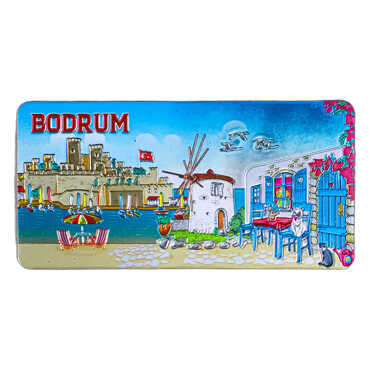 Bodrum Themed Metallic Refrigerator Magnet 50x100 mm - 6