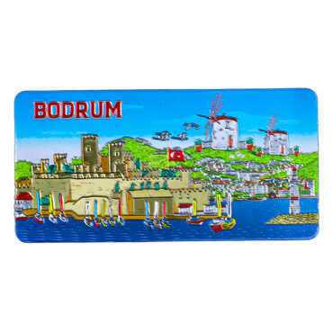 Bodrum Themed Metallic Refrigerator Magnet 50x100 mm - 7
