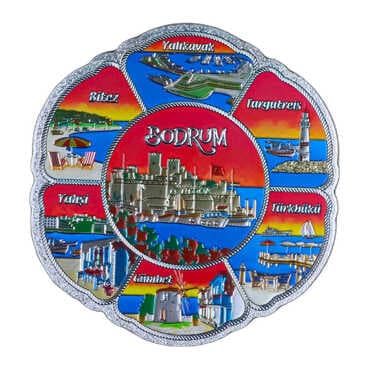 Bodrum Themed Metallic Refrigerator Magnet 70mm