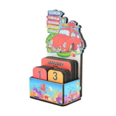 Bodrum Themed Wooden Table Calendar - Standart - 2