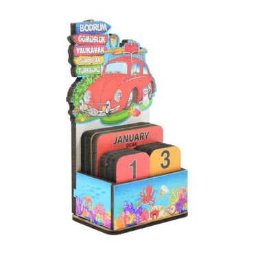 Bodrum Themed Wooden Table Calendar - Standart - 3