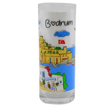 Toptan Bodrum Temalı Myros Baskili Raki Bardaği - 3