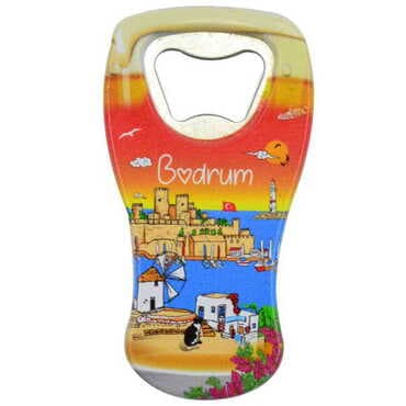 Bodrum Themed Customised UV Printed Beer Glass Shape Plastic Base Bottle Opener 52x97 mm - 4