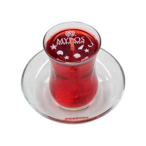 Toptan Bodrum Temalı Myros Çay Bardağı Şeffaf Mum - 1