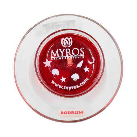 Toptan Bodrum Temalı Myros Çay Bardağı Şeffaf Mum