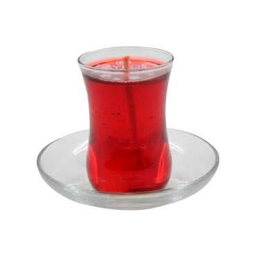Toptan Bodrum Temalı Myros Çay Bardağı Şeffaf Mum - Standart - 2