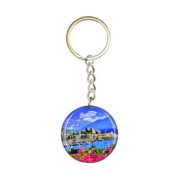 Bodrum Themed Double Face Printed Epoxy Keychain - 3