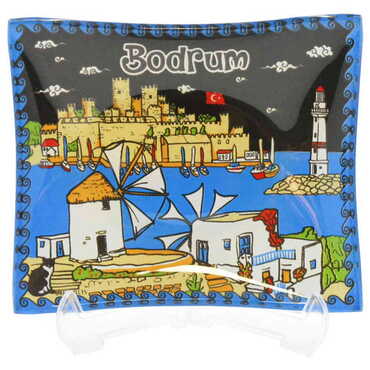 Toptan Bodrum Temalı Myros Dekoratif Cam Çerezlik 12X14 cm - Thumbnail