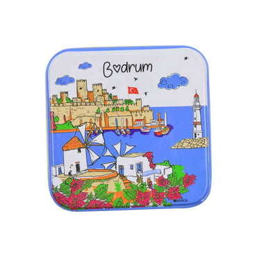 Toptan Bodrum Temalı Myros Kare Metal Kutu 75x75x35 mm - Thumbnail