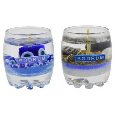 Bodrum Themed Glass Transparent Gel Candle - 3