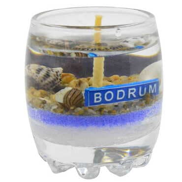 Bodrum Themed Glass Transparent Gel Candle - 4