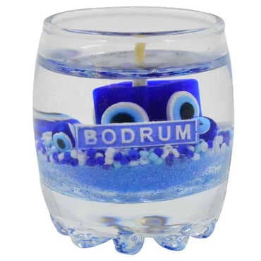 Bodrum Themed Glass Transparent Gel Candle - 5