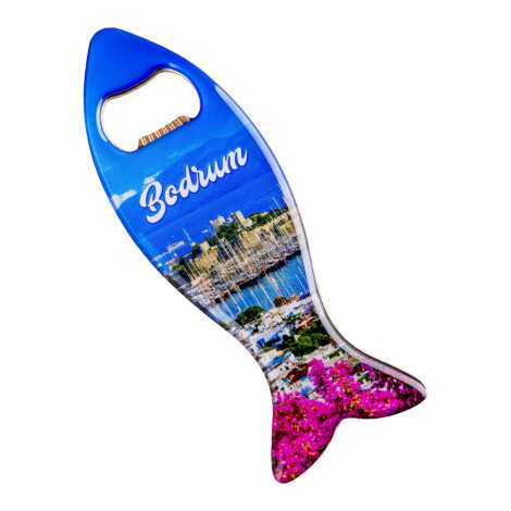 Bodrum Temalı Myros Metal Balık Açacak Magnet 120x43 mm - 5