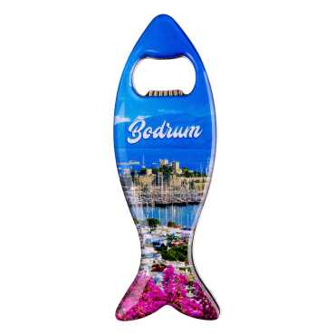 Bodrum Temalı Myros Metal Balık Açacak Magnet 120x43 mm - 4