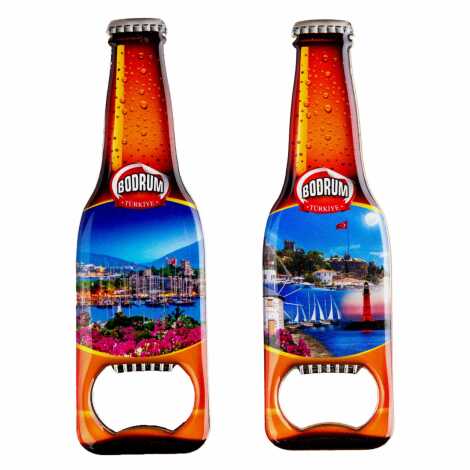 Bodrum Temalı Myros Metal Bira Şişesi Açacak Magnet 130x39 mm - 2