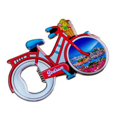 Bodrum Temalı Myros Metal Bisiklet Açacak Magnet 100x65 mm - 4